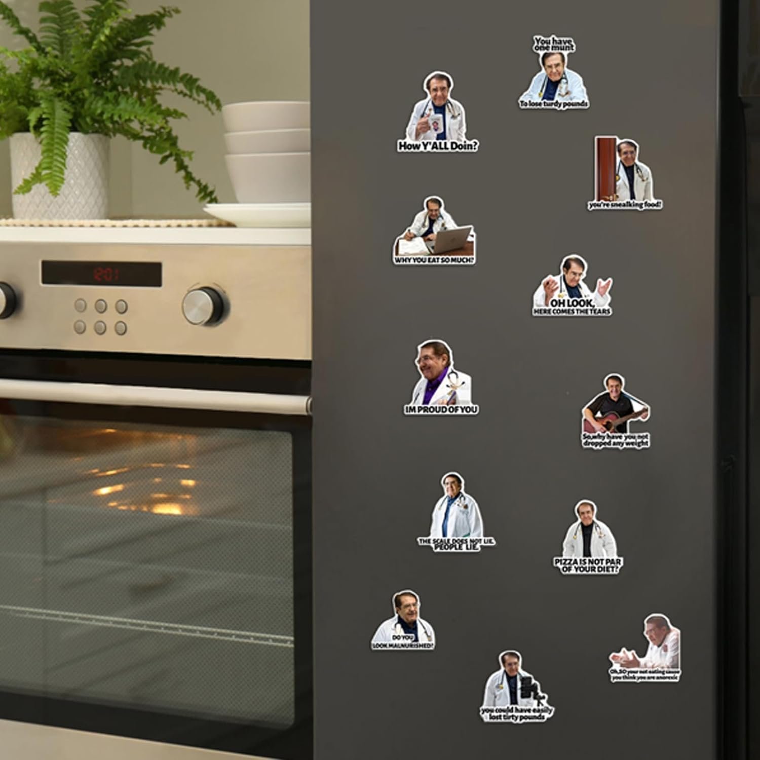 wholesale 12 pack dr now magnets, funny dr. nowzaradan fridge magnet - strong magnets, black text, motivational diet helper - cute fun magnetic accessories for refrigerator & car factory & supplier oem