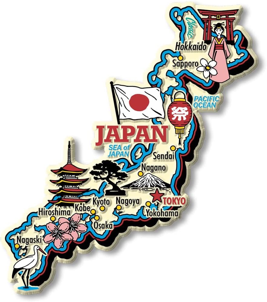 wholesale japan jumbo country map magnet by classic magnets, collectible souvenirs made in the usa factory & supplier oem