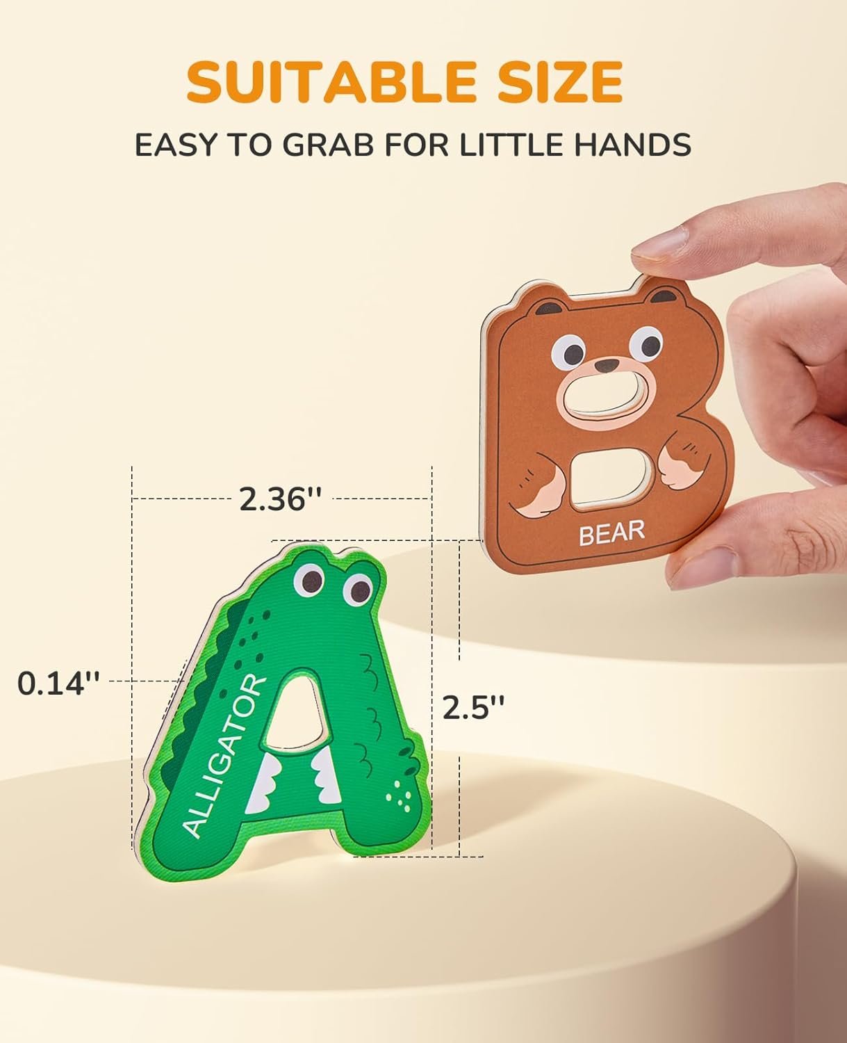 wholesale joycat wooden thick alphabet magnets for toddlers fridge large size cute animal colorful abc magnetic letters 26 uppercase letters educational toy set for kids toddlers preschool learning spelling factory & supplier oem