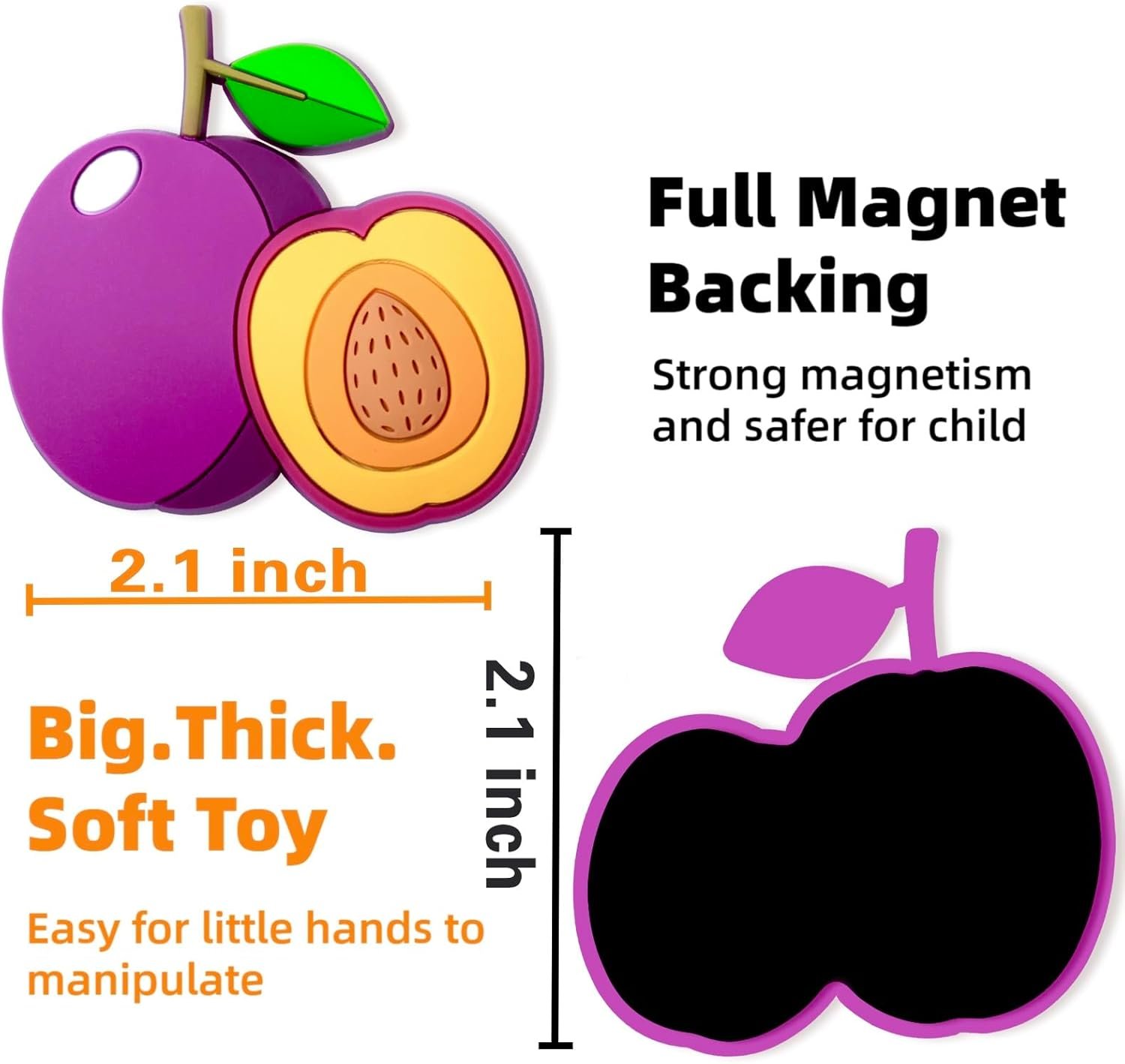 wholesale supineedo fridge magnet for toddlers 1-3, strong magnetic rubber cute fruit refrigerator magnet for kids, kids magnets for fridge baby magnet toys children gift for whiteboard fridge dishwasher oven factory & supplier oem
