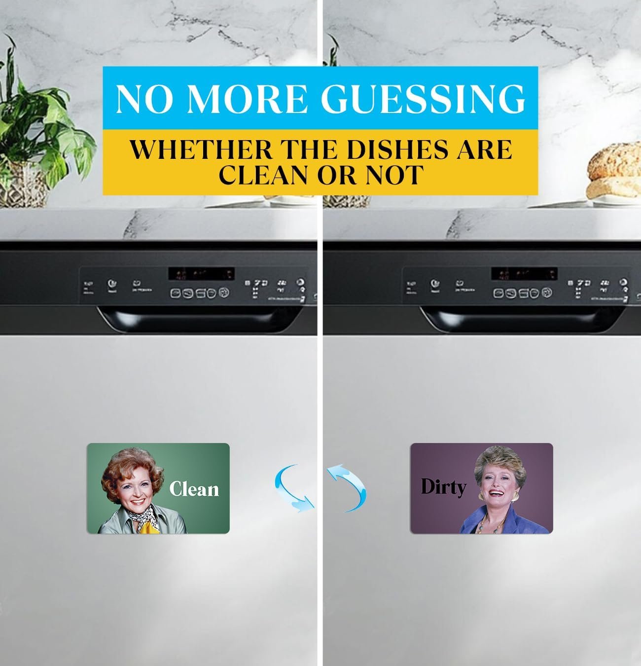 wholesale funny dishwasher magnet clean dirty sign,the golden girls tv show trendy merchandise universal double sided refrigerator magnet,sided dish washer magnet signfor kitchen home accessories decor factory & supplier oem