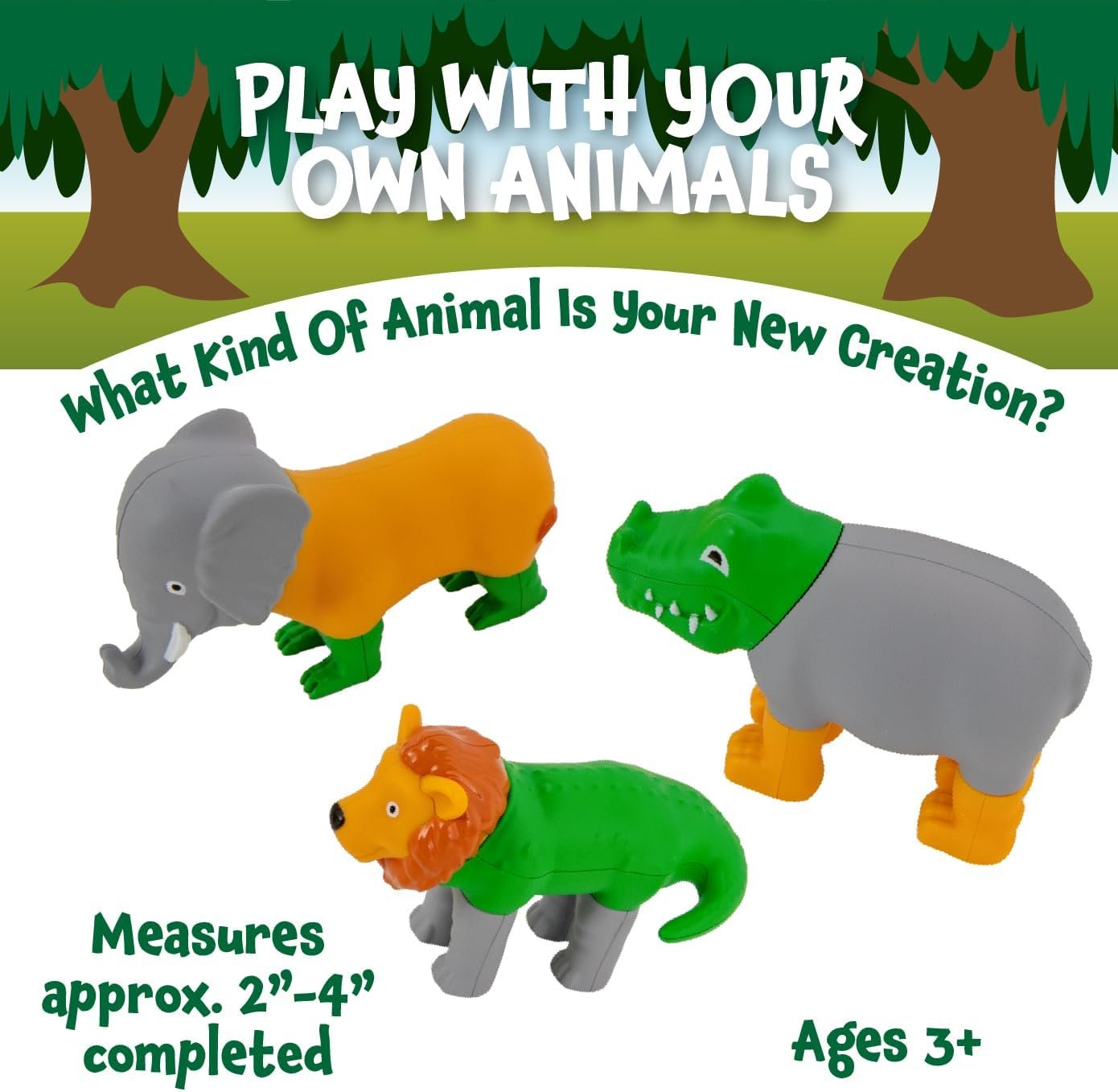 wholesale popular playthings mini magnetic mix or match animal toys with pop-up playmat, set of 7 - jungle factory & supplier oem