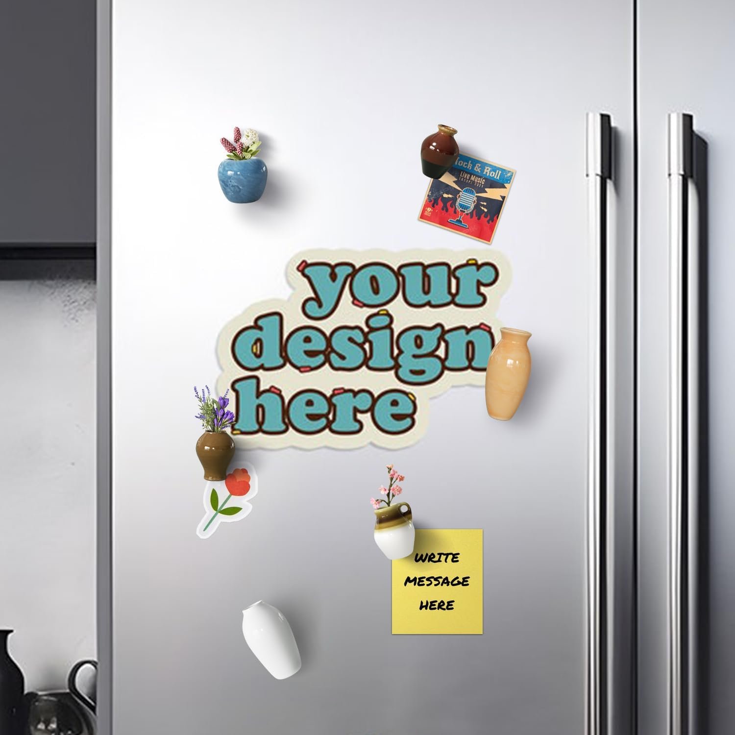 wholesale cute mini ceramic vase fridge magnets, funny small plant magnets, tiny 3d plant vase for refrigerator decoration kitchen locker kitchen office (6 pack) factory & supplier oem