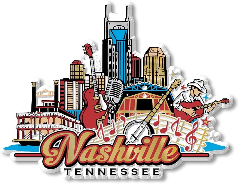 wholesale nashville city collage magnet by classic magnets, collectible souvenirs made in the usa, 4
