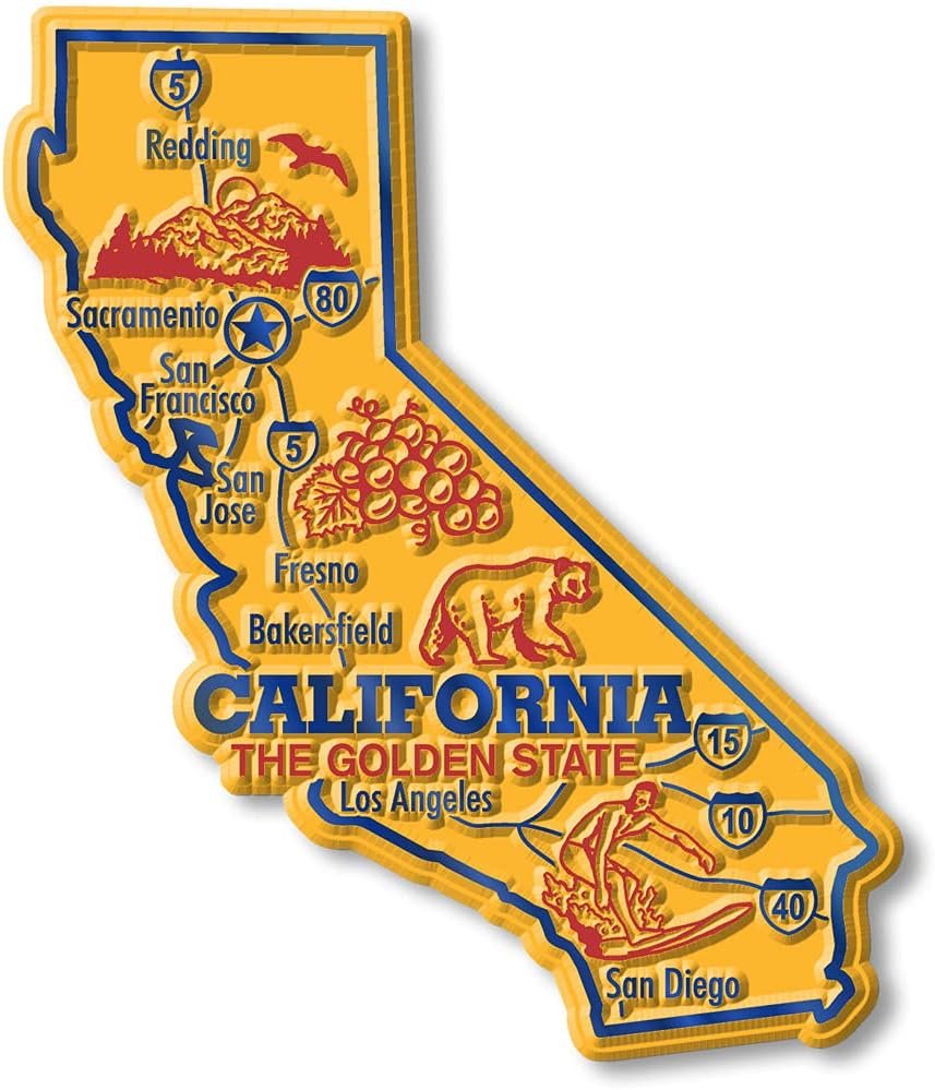 wholesale california giant state magnet by classic magnets, 3.7