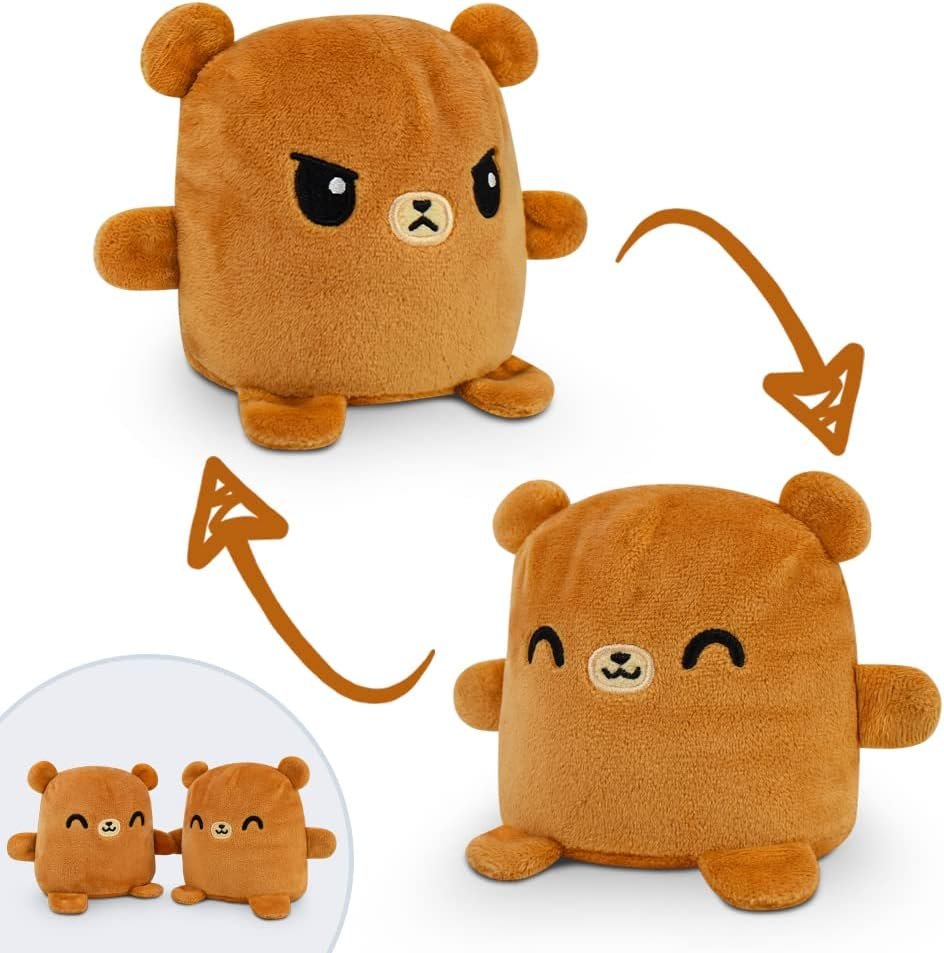 wholesale teeturtle - plushmates - magnetic reversible plushies that hold hands when happy - brown bear - huggable and soft sensory fidget toy stuffed animals that show your mood - gift for kids and adults! factory & supplier oem