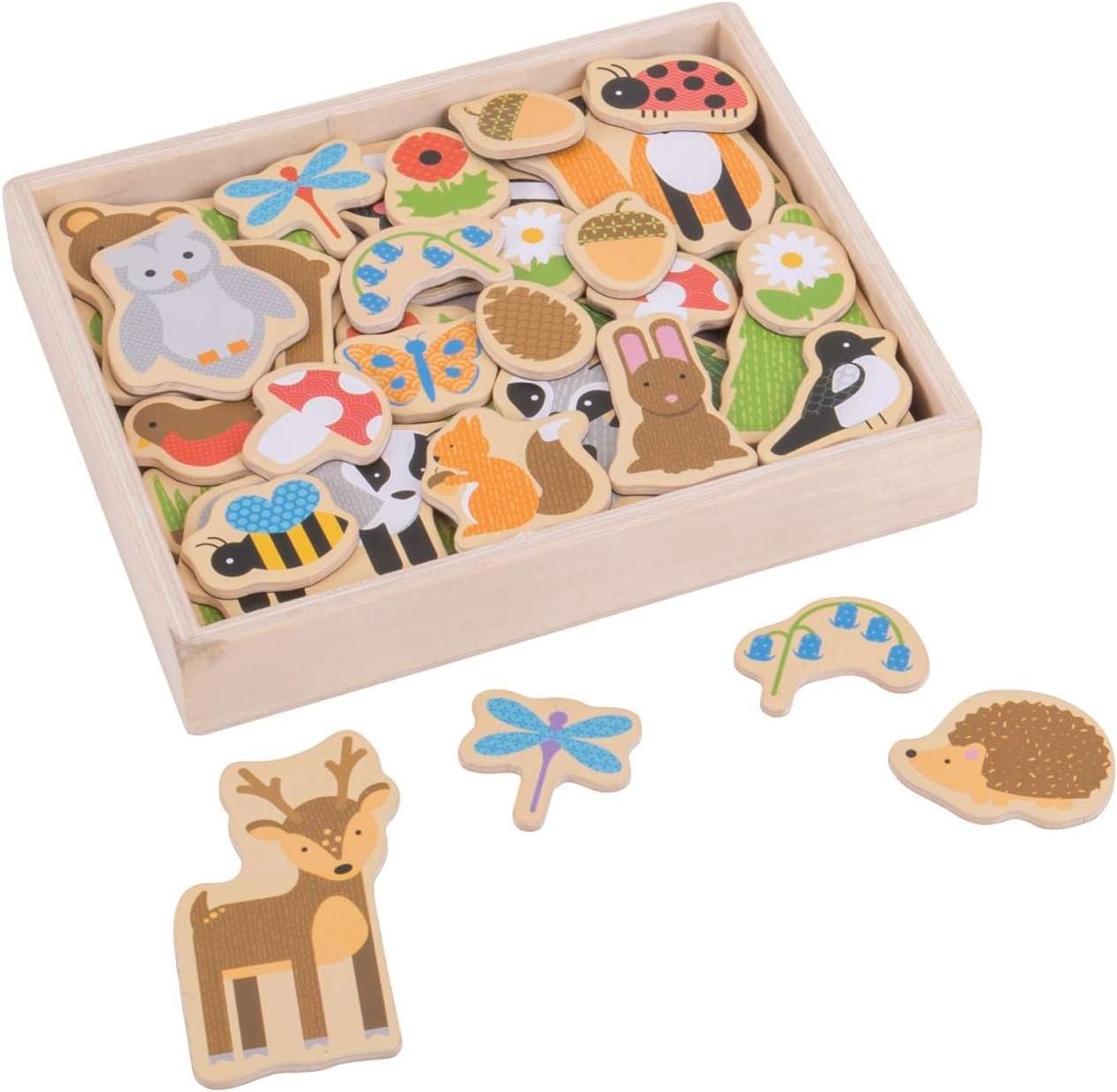 wholesale bigjigs toys wooden woodland magnets - 35 magnets factory & supplier oem