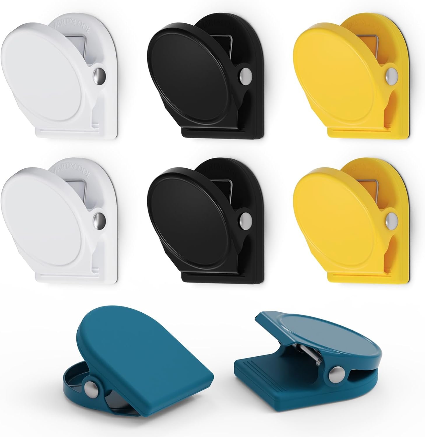 wholesale smart&cool 8 pack 1.16 inches anti-scratch magnetic clips with silicone-coated base, fridge magnets, office supplies, multicolored factory & supplier oem
