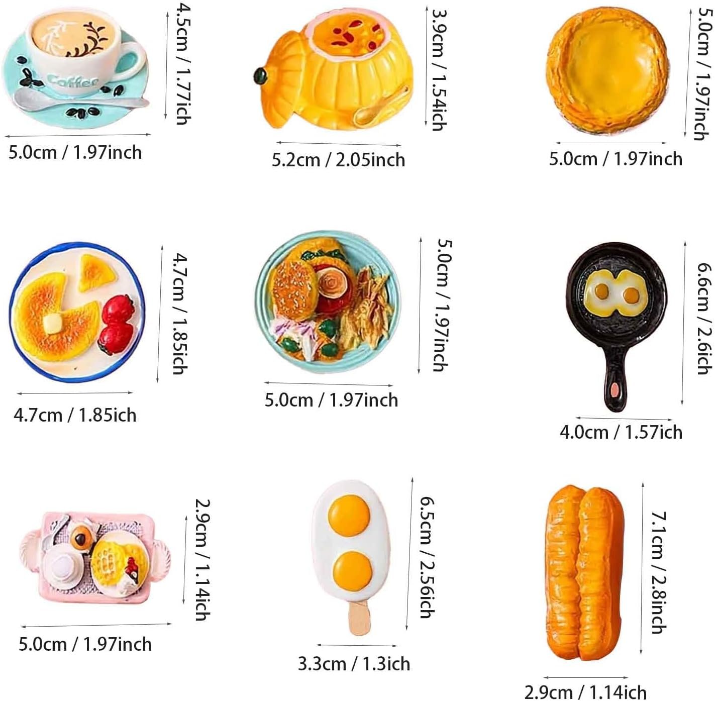 wholesale 9 pieces food magnets 3d resin cute food magnets creative natural food shaped magnets for home kitchen decor, refrigerator whiteboard or blackboard funny magnets stickers factory & supplier oem