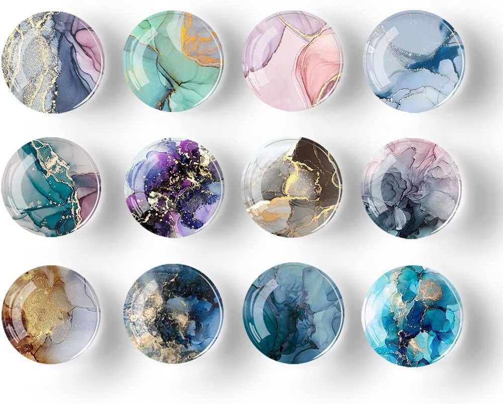 wholesale 12pcs glass strong magnetic refrigerator magnet fridge sticker,marble crystal fridge magnets decoration for crafts,fridge magnets for kitchen, office whiteboard, cabinet and dishwasher factory & supplier oem