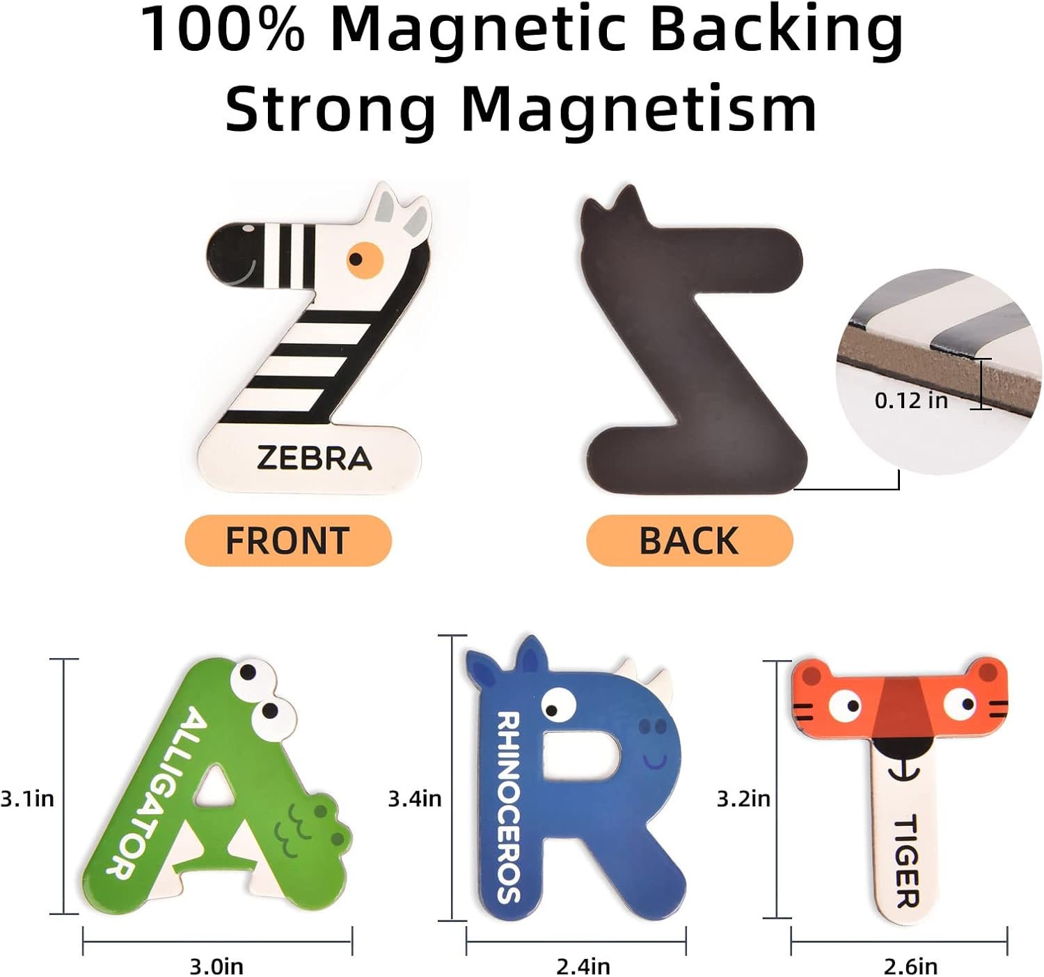 wholesale mideer magnetic alphabet, 26 uppercase & 26 lowercase letters, cute animal magnets for fridge, educational abc spelling learning tools games toys refrigerator magnet for kids, toddlers 3 4 5 years old factory & supplier oem