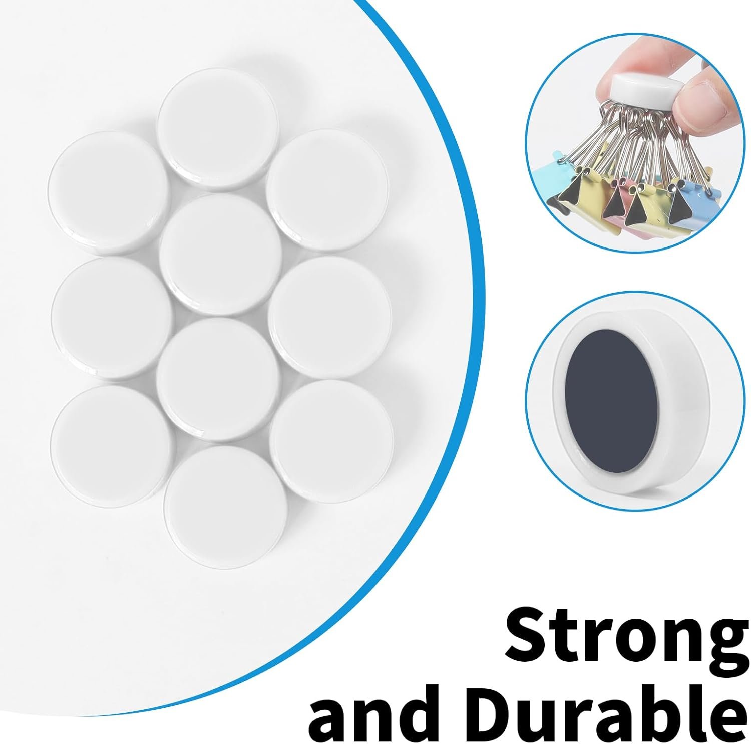 wholesale fridge magnets, 30 pack strong small heavy duty magnets, decorative mini cute round refrigerator magnets for whiteboard, crafts, fridge, locker, classroom, office,kitchen (white) factory & supplier oem