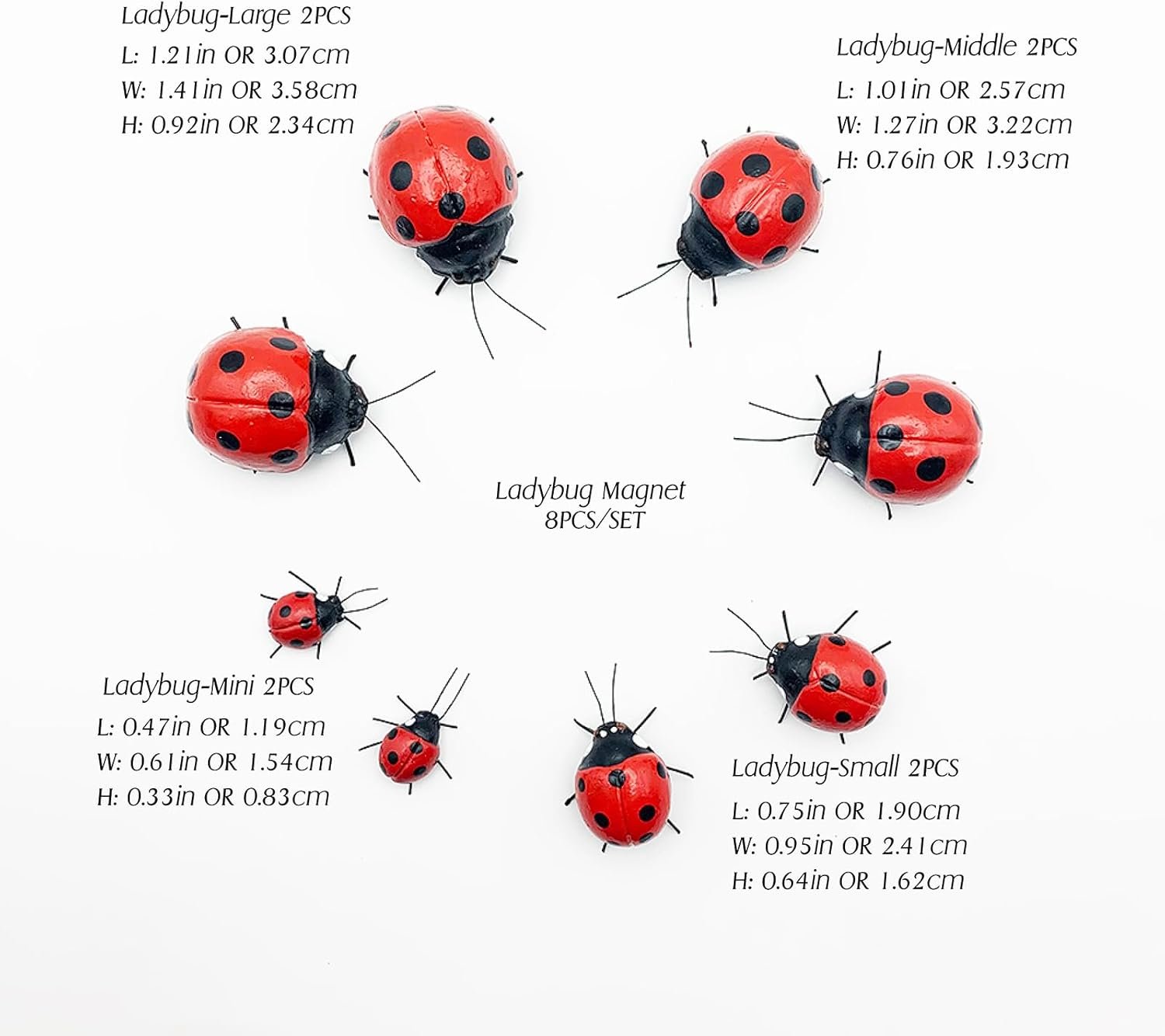 wholesale arsnature 8pcs realistic ladybugs refrigerator magnet - magnetic ladybugs for fridge & garden - cute magnet for home, kitchen, office, whiteboard factory & supplier oem