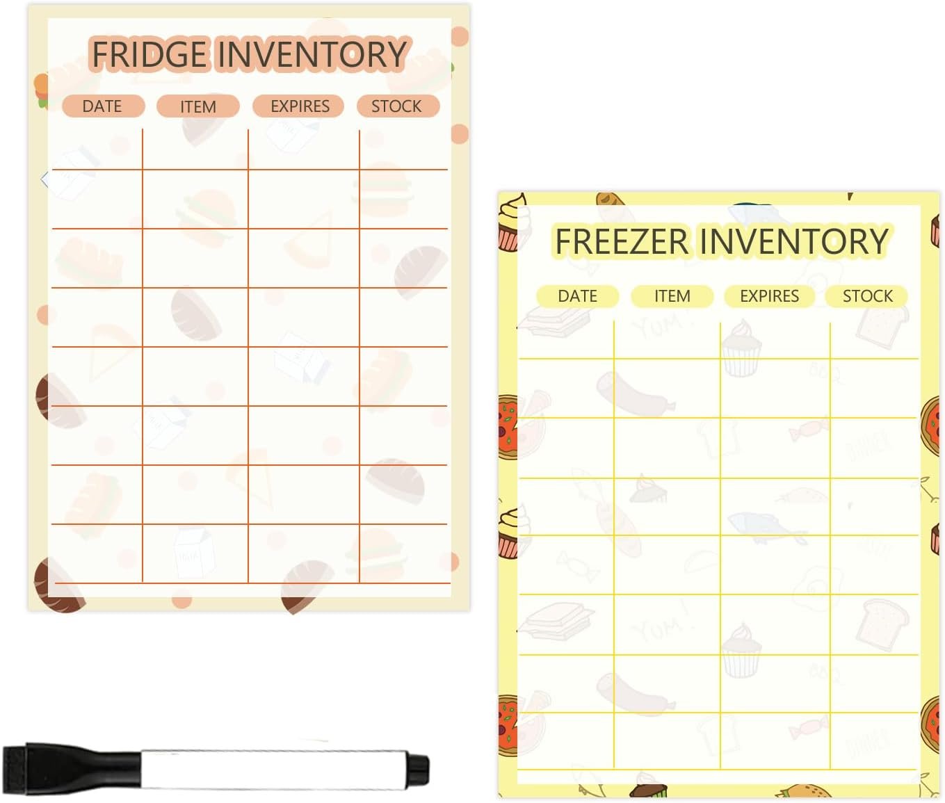 wholesale dry erase freezer inventory fridge magnet,11x8 inch magnetic fridge inventory trackers freezer food checklist,dry wipe inventory list for freezer,fridge and pantry 2 pack factory & supplier oem