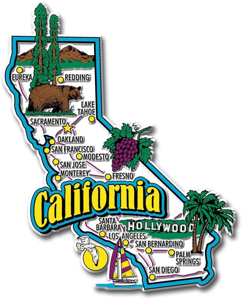 wholesale california jumbo state magnet by classic magnets, 3.9