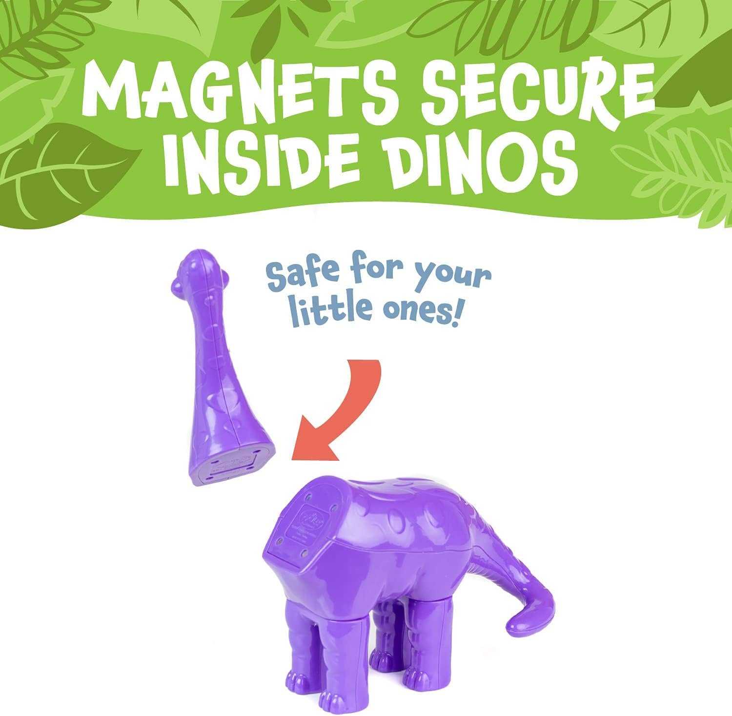 wholesale popular playthings magnetic mix or match dinosaurs toy play set, 12 pieces factory & supplier oem