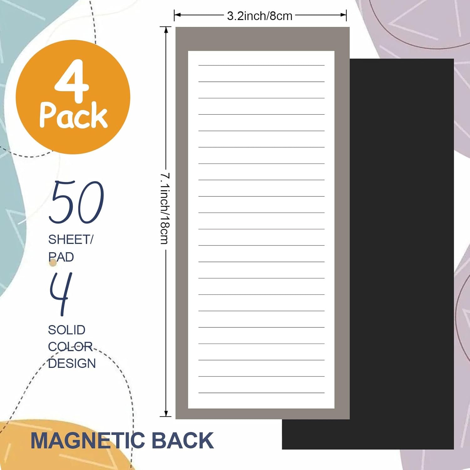 wholesale utron 4 pack magnetic notepads for refrigerator, 50 pages/book grocery list magnet pad for fridge, design magnetic grocery list pad for fridge, grocery list notepad, to-do memos, list factory & supplier oem