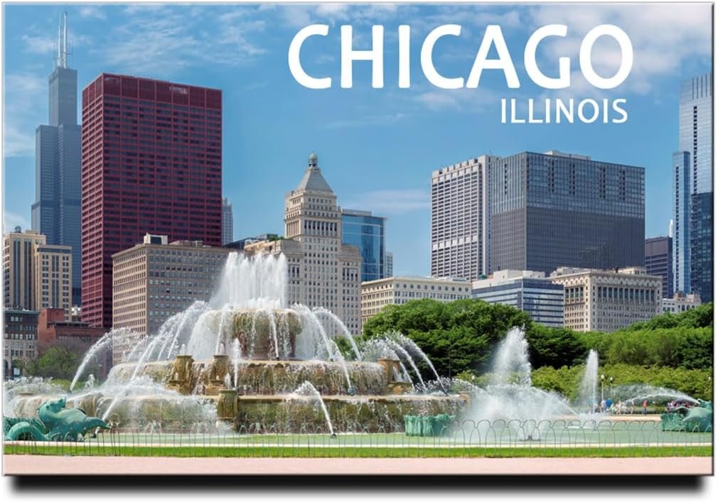 wholesale chicago fridge magnet illinois travel souvenir grant park buckingham fountain factory & supplier oem