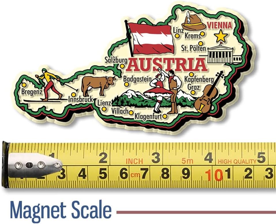 wholesale austria jumbo country map magnet by classic magnets, collectible souvenirs made in the usa factory & supplier oem