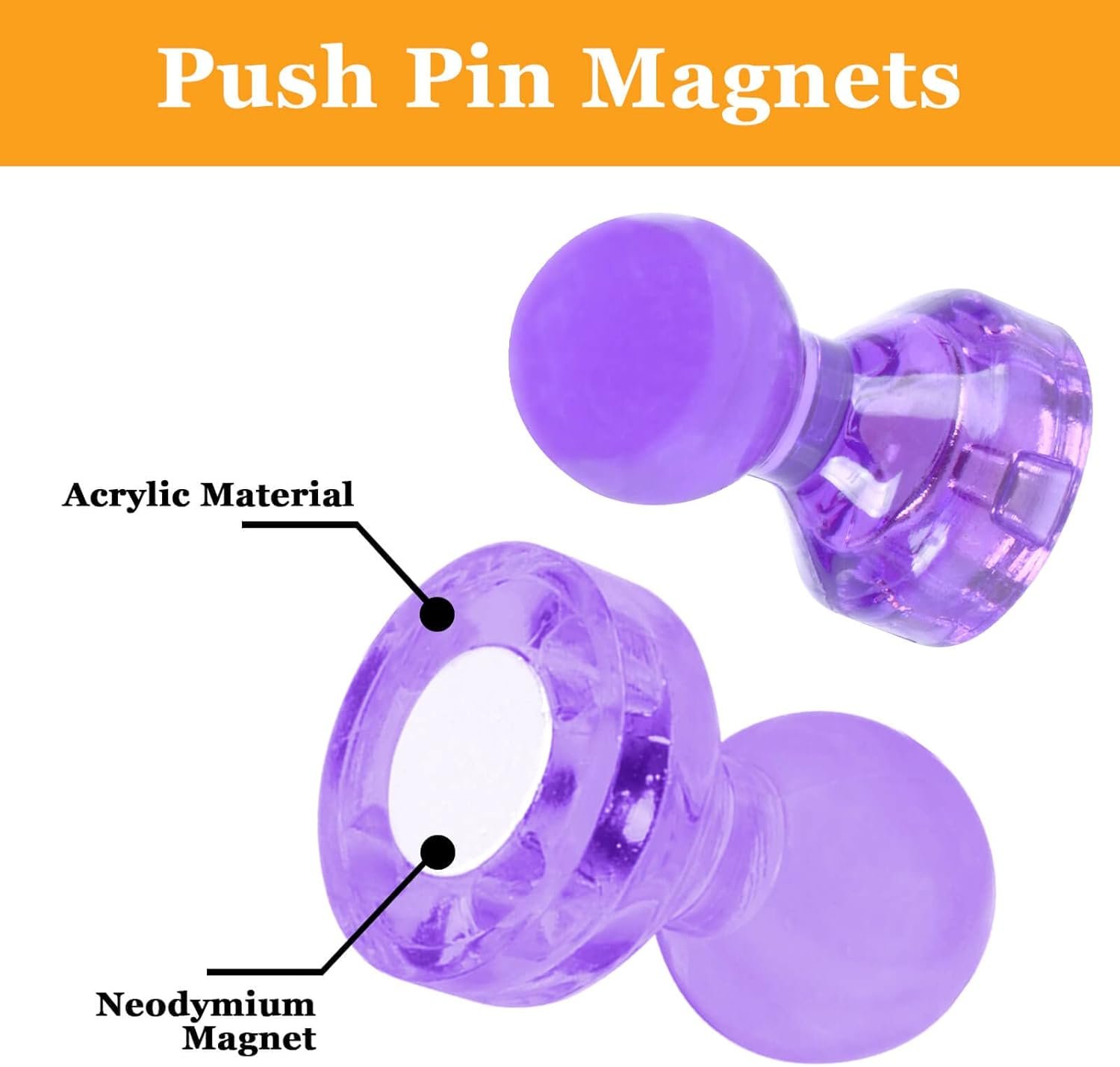 wholesale 60pcs push pin magnets, small strong refrigerator magnets for whiteboard, funny cute decorative fridge magnet, for locker school classroom calendar kitchen office dry erase board map magnetic push pin factory & supplier oem