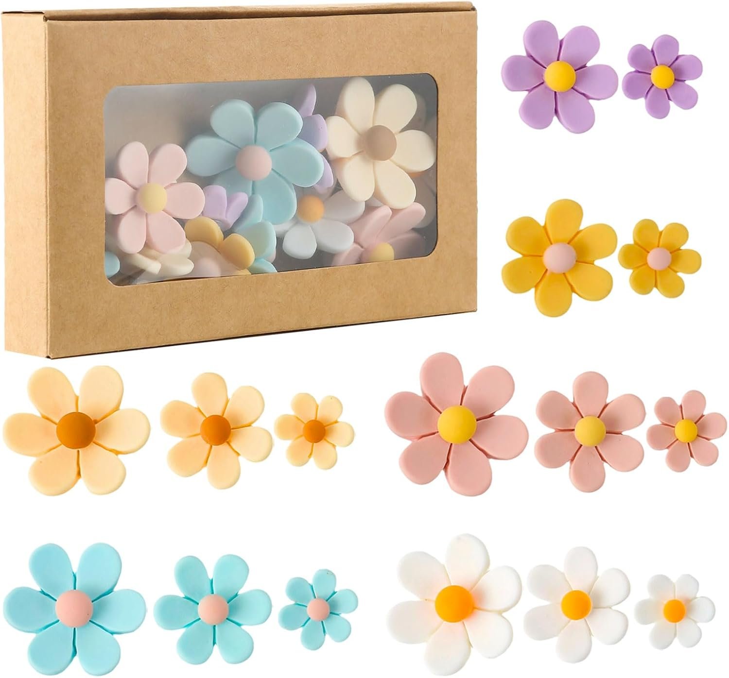 wholesale homestheix - 3d flower magnets for fridge 16 pcs - fridge magnets cute - strong refrigerator magnet - adorable decorations for office - colorful kitchen decor - cute desk accessories for whiteboard factory & supplier oem