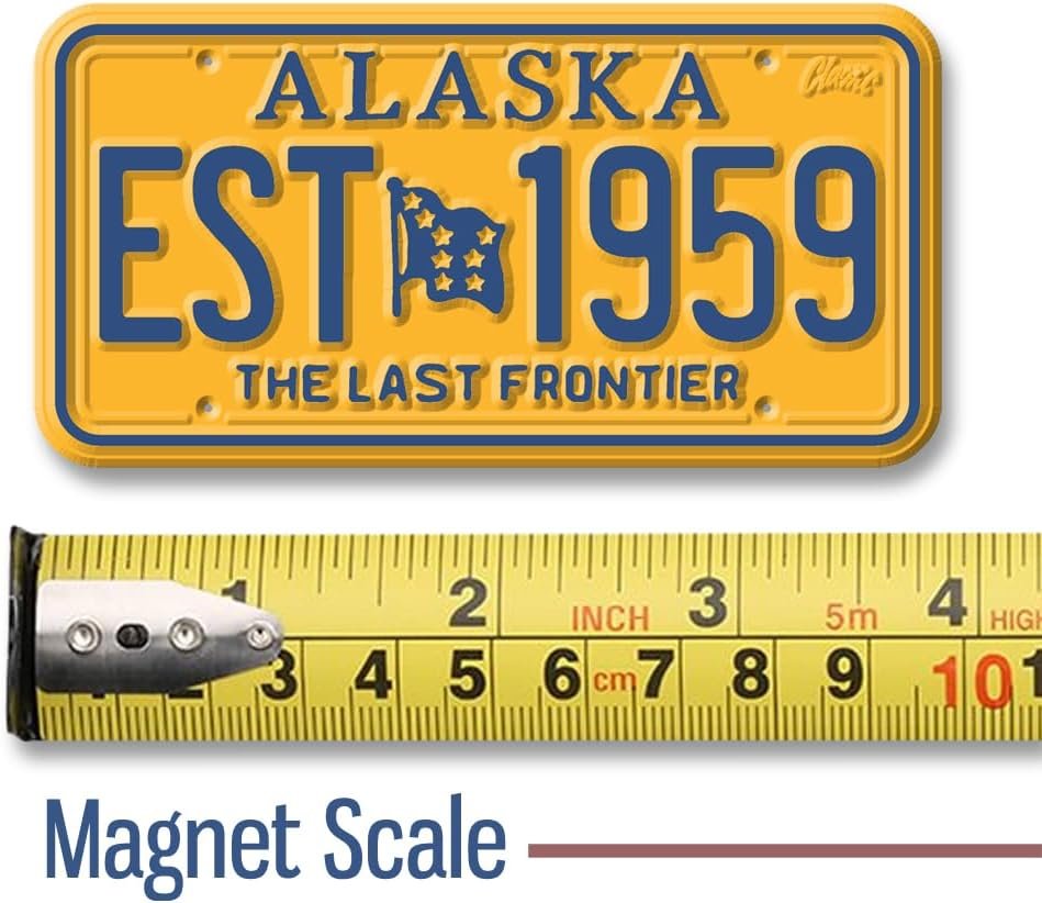 wholesale alaska state license plate magnet by classic magnets, 1.9