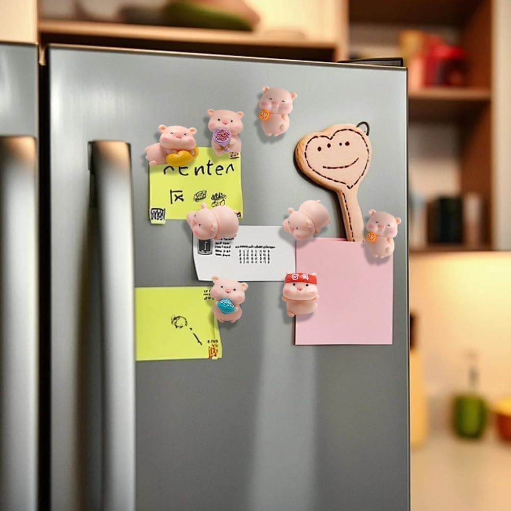 wholesale animal magnets refrigerator, glrovazas 12pcs locker, funny magnets, resin pig decorative magnets for classroom kitchen office factory & supplier oem