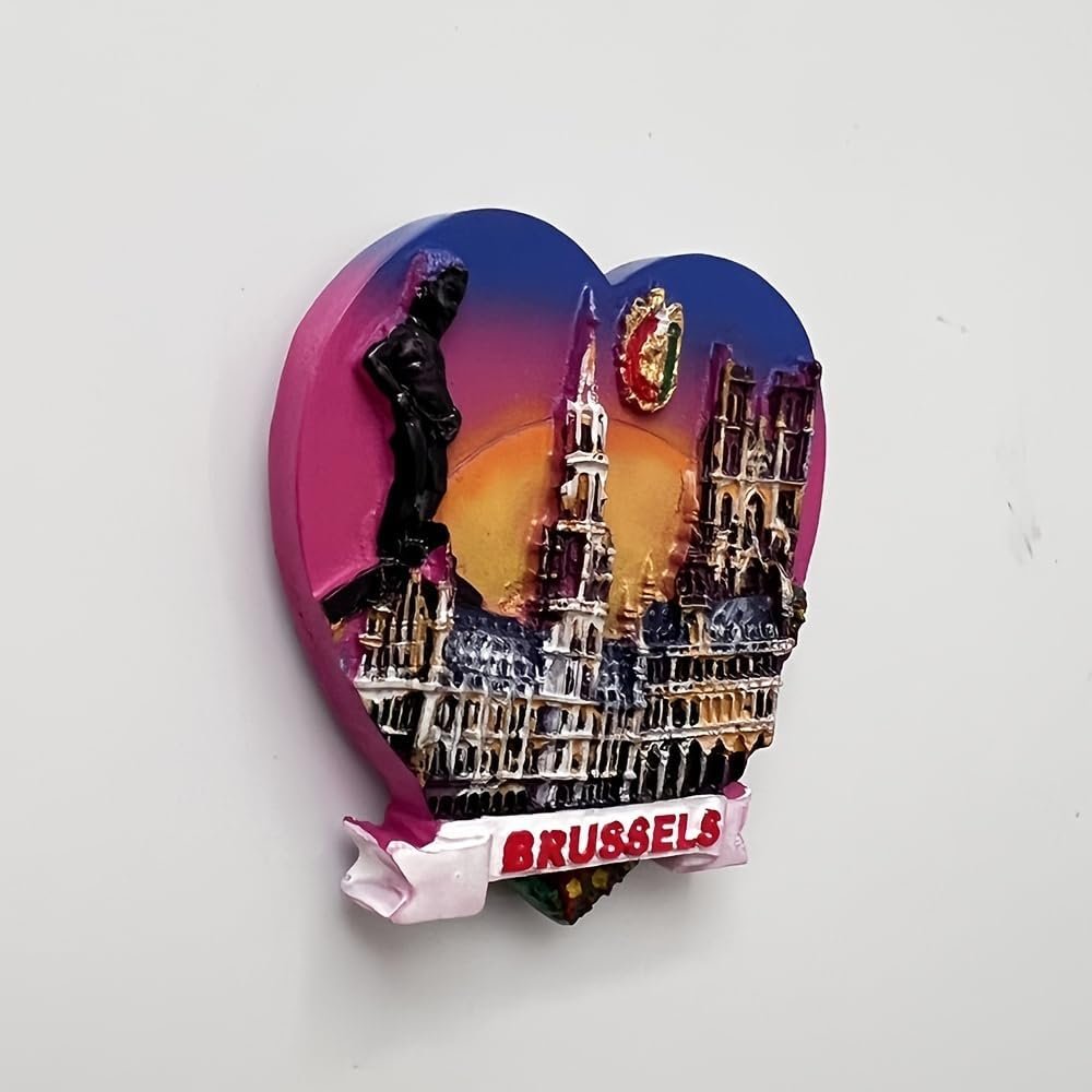 wholesale 3d belgium brussels fridge magnet travel souvenir with landmark and character design, decorative refrigerator magnet factory & supplier oem