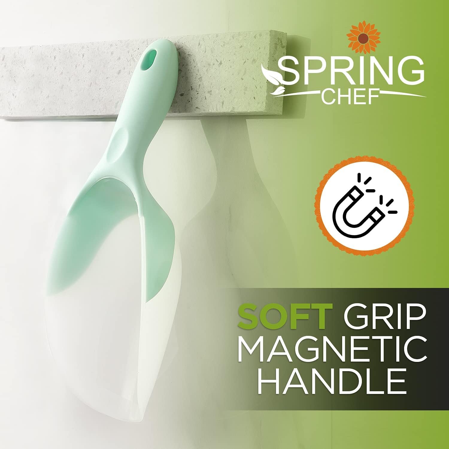 wholesale spring chef dog food scoop, contoured translucent flexi-plastic pet food scooper with soft grip handle, kitchen magnetic ice scoop for freezer, ice machine, popcorn, flour, coffee bean - mint factory & supplier oem