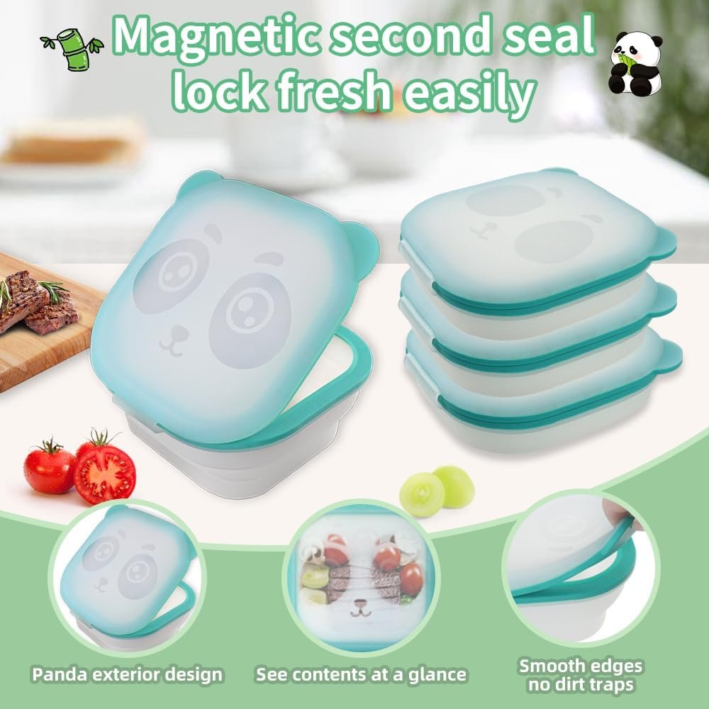 wholesale collapsible silicone magnetic food preservation container, refrigerator food preservation box, reusable 30 oz lucn box for camping travel and picnic factory & supplier oem