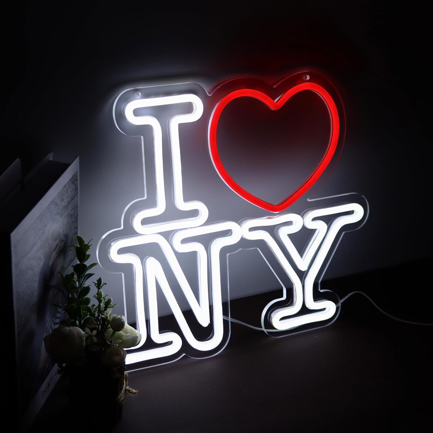 wholesale love ny neon signs for wall decor，led neon light for bedroom office party，christmas gift factory & supplier oem