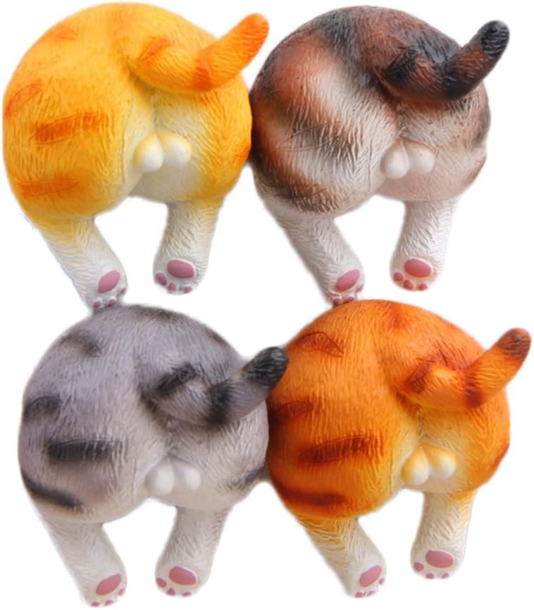 wholesale choold cute 3d funny cute cat butt refrigerator magnets office magnets calendar magnet whiteboard magnets home decoration (set of 4) factory & supplier oem