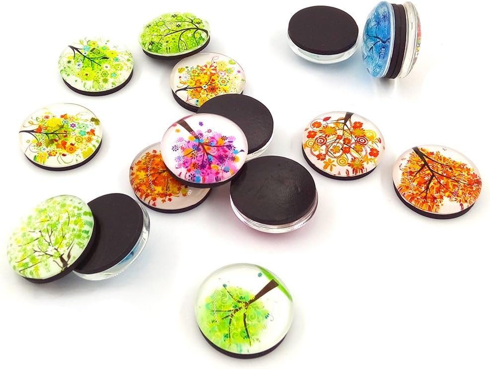 wholesale aligle 16pcs beautiful glass refrigerator magnets fridge stickers funny for office cabinets whiteboards decorative photo abstract (tree of life) factory & supplier oem