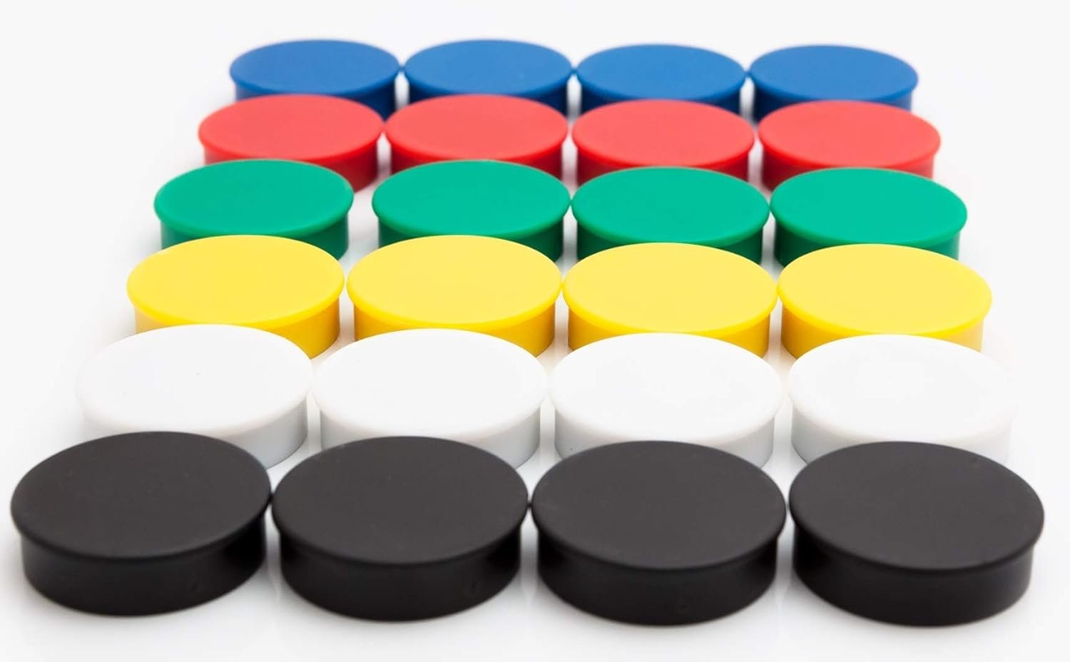 wholesale bullseye office 24 round assorted color fridge magnets, button shaped, small colorful magnetic discs for kitchen, cabinet or classroom, perfect whiteboard supplies for teachers (assorted color) factory & supplier oem