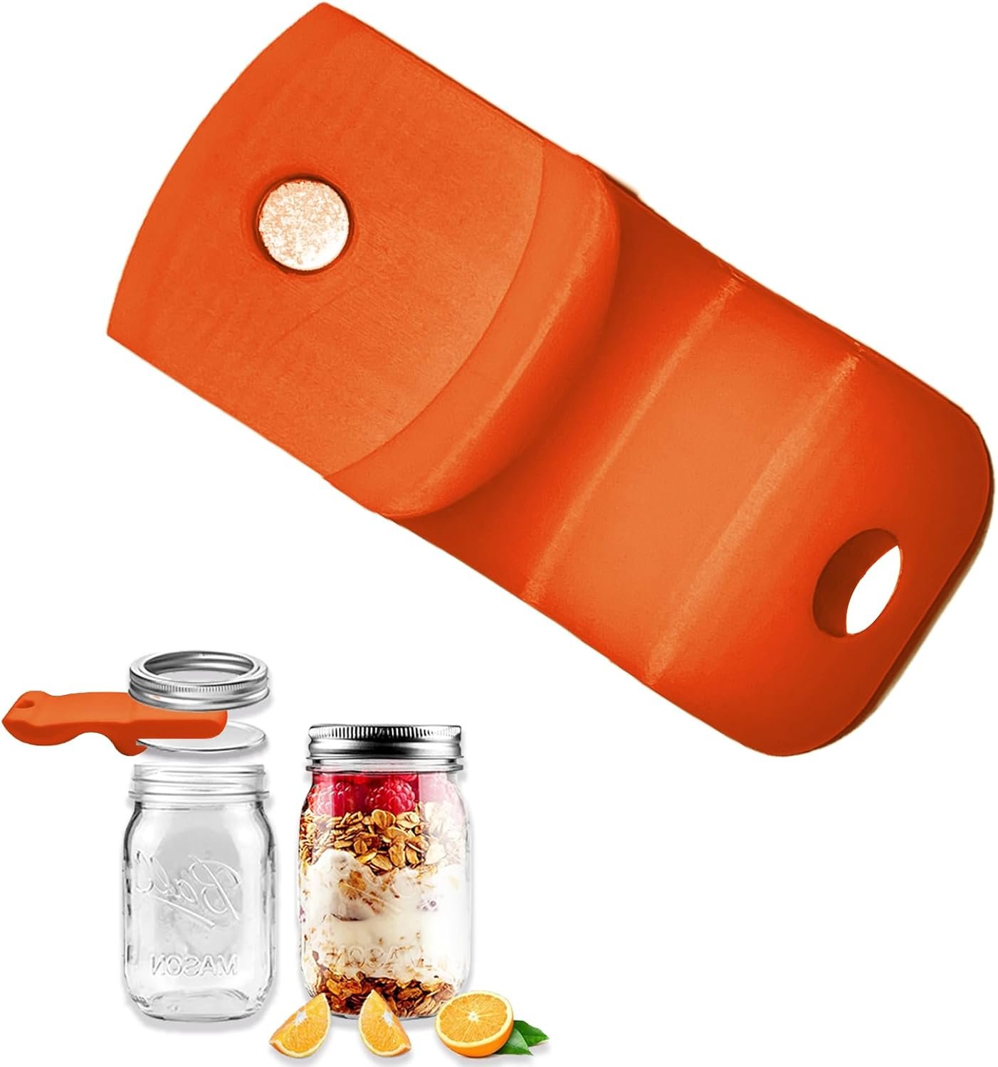 wholesale mason jar opener canning tool,canning jar opener, releases vacuum seal on wide mouth and regular mouth lids,magnetic jar lid lifter for canning. pickling and home food storage (orange color) factory & supplier oem