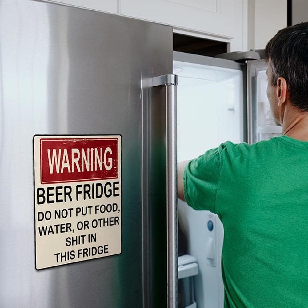 wholesale white warning beer fridge magnet, funny beer fridge magnet, refrigerator magnets stickers do not put food, water, or other shit in this fridge,kitchen accessories factory & supplier oem