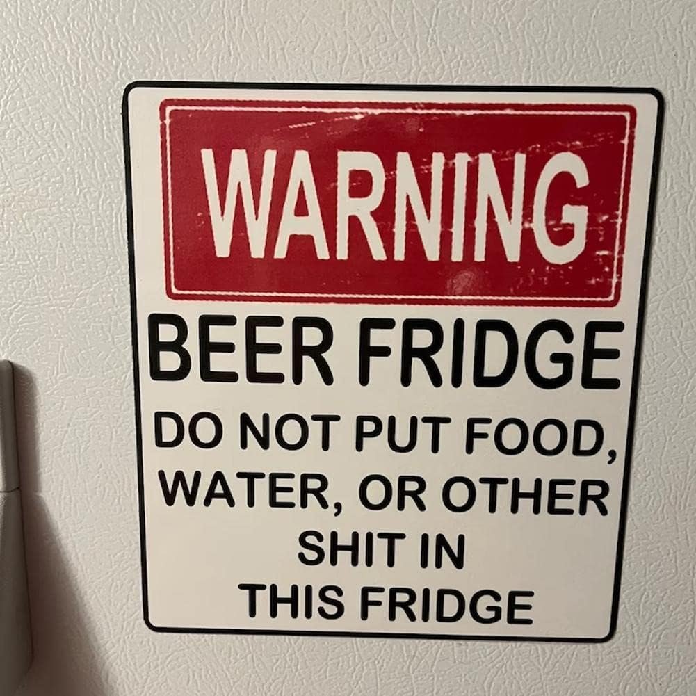 wholesale white warning beer fridge magnet, funny beer fridge magnet, refrigerator magnets stickers do not put food, water, or other shit in this fridge,kitchen accessories factory & supplier oem