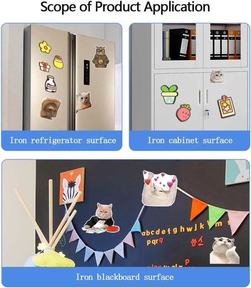 wholesale lovely funny fridge magnets cat meme fasteners on home& kitchen; applicable on refrigerator, car, office cabinets, dishwasher and whiteboard the most interesting birthday gift (13 pieces) factory & supplier oem