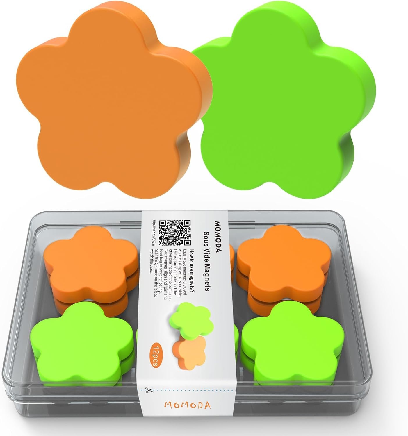 wholesale momoma sous vide magnets 12pcs (6 orange&6 green)–food-grade silicone coated weights, keep bags submerged, multi-use for cooking, display, home&office,magnetic weights works on all sous vide machines factory & supplier oem