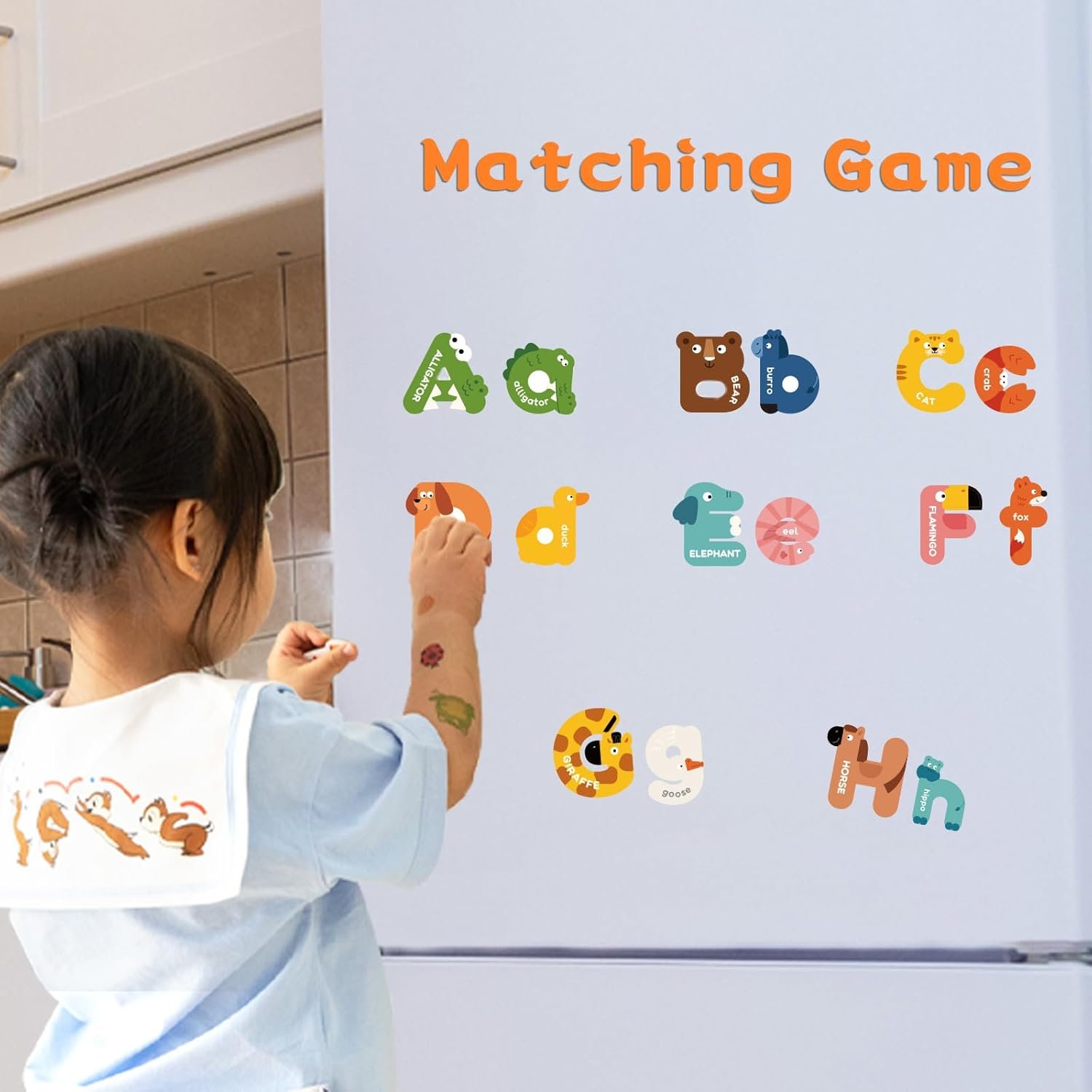 wholesale mideer magnetic alphabet, 26 uppercase & 26 lowercase letters, cute animal magnets for fridge, educational abc spelling learning tools games toys refrigerator magnet for kids, toddlers 3 4 5 years old factory & supplier oem