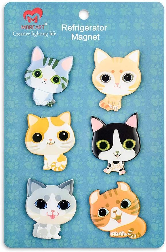wholesale 6-pack fridge magnets for kids adults refrigerator magnets cute cats ornament funny decor for kitchen office classroom whiteboard lockers, magnet set ideal gift by morcart (6pcs-cat) factory & supplier oem