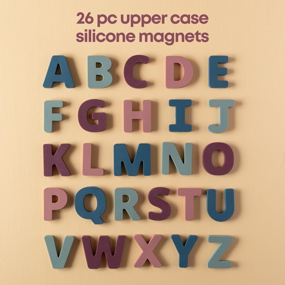 wholesale food-grade silicone uppercase abc magnetic alphabet letters - 26 pcs educational multicolor alphabet fridge magnets for toddlers 1-3 - magnetic letters for classroom learning factory & supplier oem