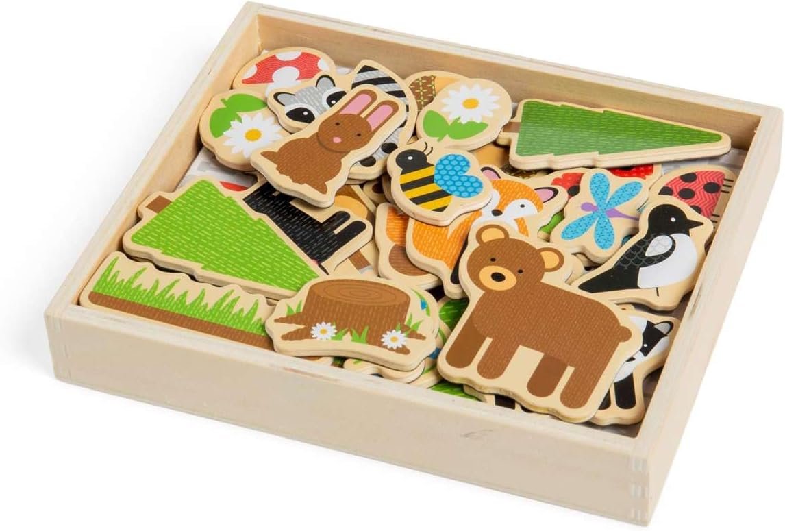 wholesale bigjigs toys wooden woodland magnets - 35 magnets factory & supplier oem