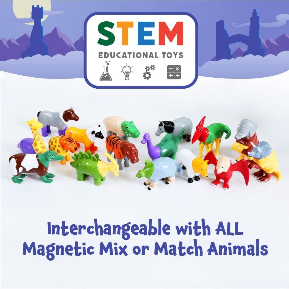 wholesale popular playthings magnetic mix or match mythical kingdom toy play set, 15 pieces factory & supplier oem