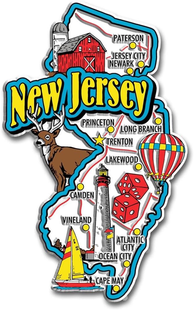 wholesale new jersey jumbo state magnet by classic magnets, 2.9