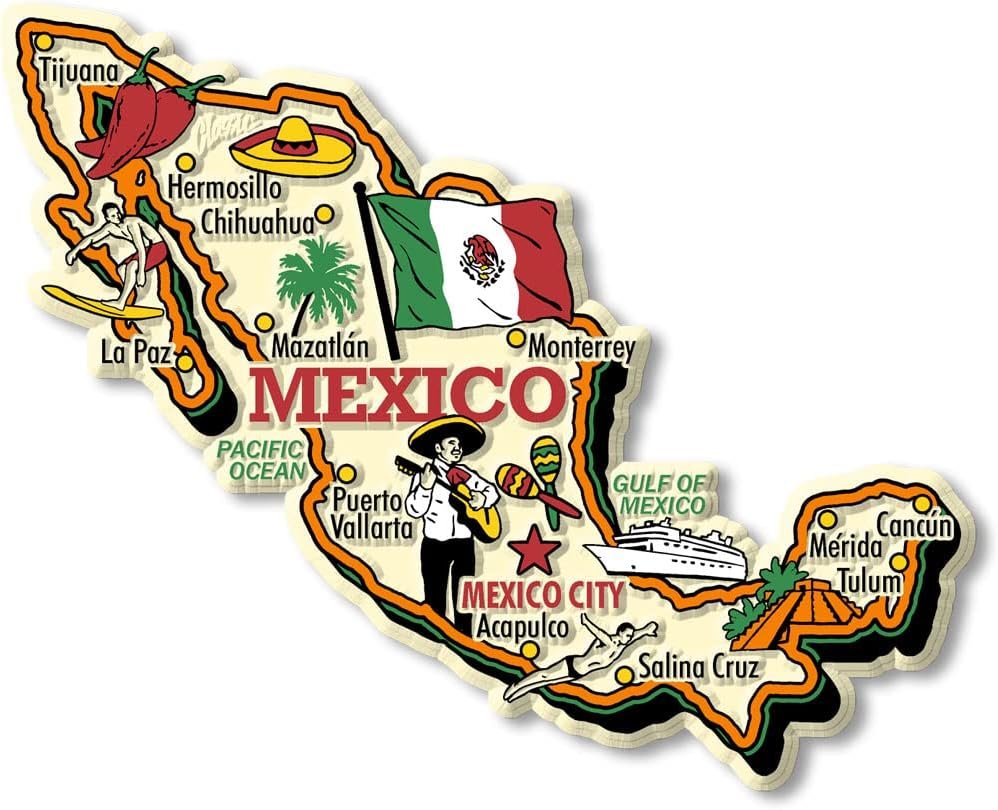 wholesale mexico jumbo country map magnet by classic magnets, collectible souvenirs made in the usa factory & supplier oem