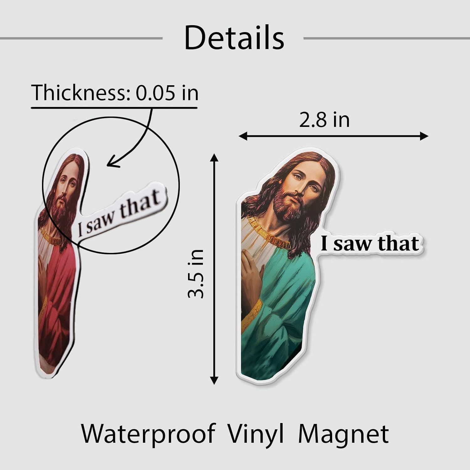 wholesale jesus i saw that magnets, funny jesus refrigerator magnets, funny fridge magnets, car stickers, car magnet, funny jesus magnet, 3.5 inch pack of 2 (red, green) factory & supplier oem