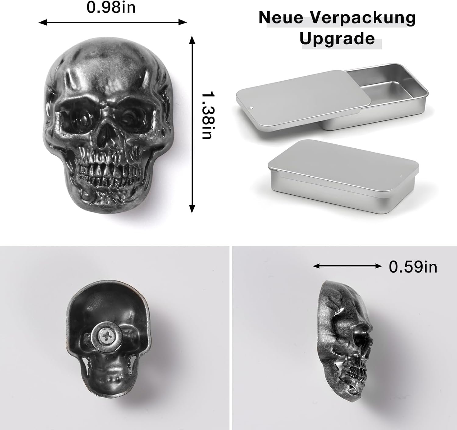 wholesale 6 pcs skull stainless steel refrigerator magnets,cool,strong,cute,unique funny goth decorative fridge magnets for adults, boys,for kitchen,office whiteboards,lockers,imanes para refrigerador (black)… factory & supplier oem