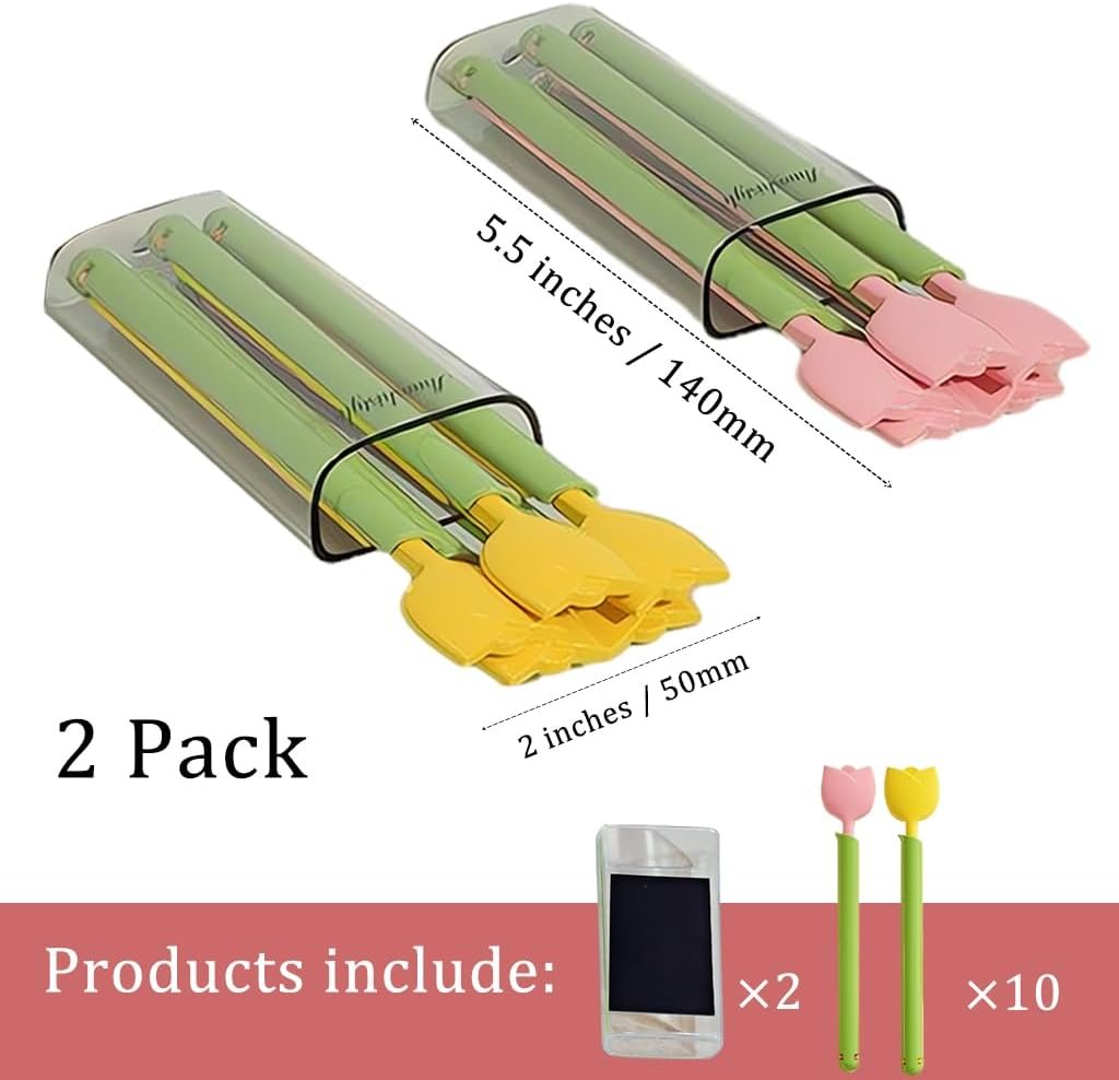 wholesale magnetic refrigerator sealing clip,cute tulip shaped food packages clips，chip clips with magnet storage box fridge magnets, food freshness bag clip kitchen accessories,2 pieces of 10 factory & supplier oem