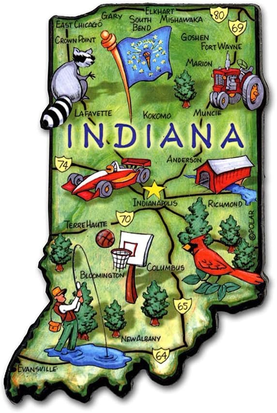 wholesale indiana artwood state magnet collectible souvenir by classic magnets factory & supplier oem
